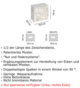 Wanddaemmung Endstein1/2 Kalkstein