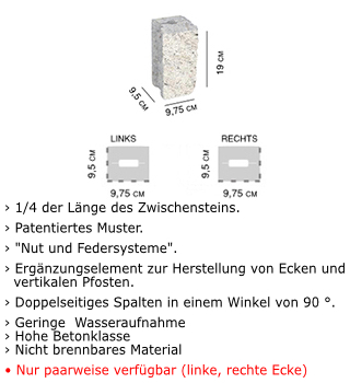 Wanddaemmung Endstein1/4 Kalkstein