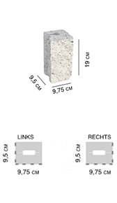 Wanddaemmung Endstein1/4 Kalkstein