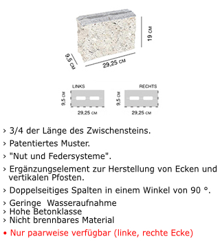 Wanddaemmung Endstein3/4 Kalkstein